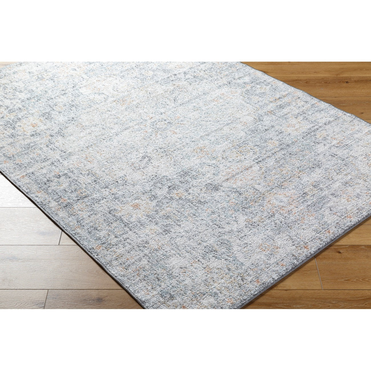 LOU Vintage Oriental Boho Blue Area Rug Corner