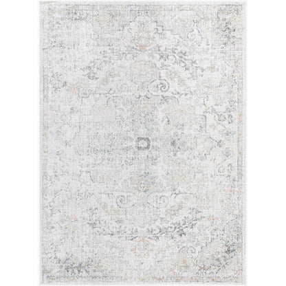 LOU Vintage Oriental Boho Medium Grey Area Rug Flat
