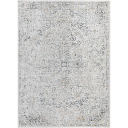 LOU Vintage Oriental Boho Medium Grey Area Rug Flat