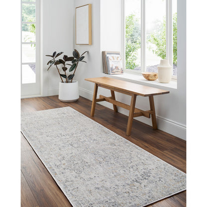 LOU Vintage Oriental Boho Medium Grey Area Rug Roomscene