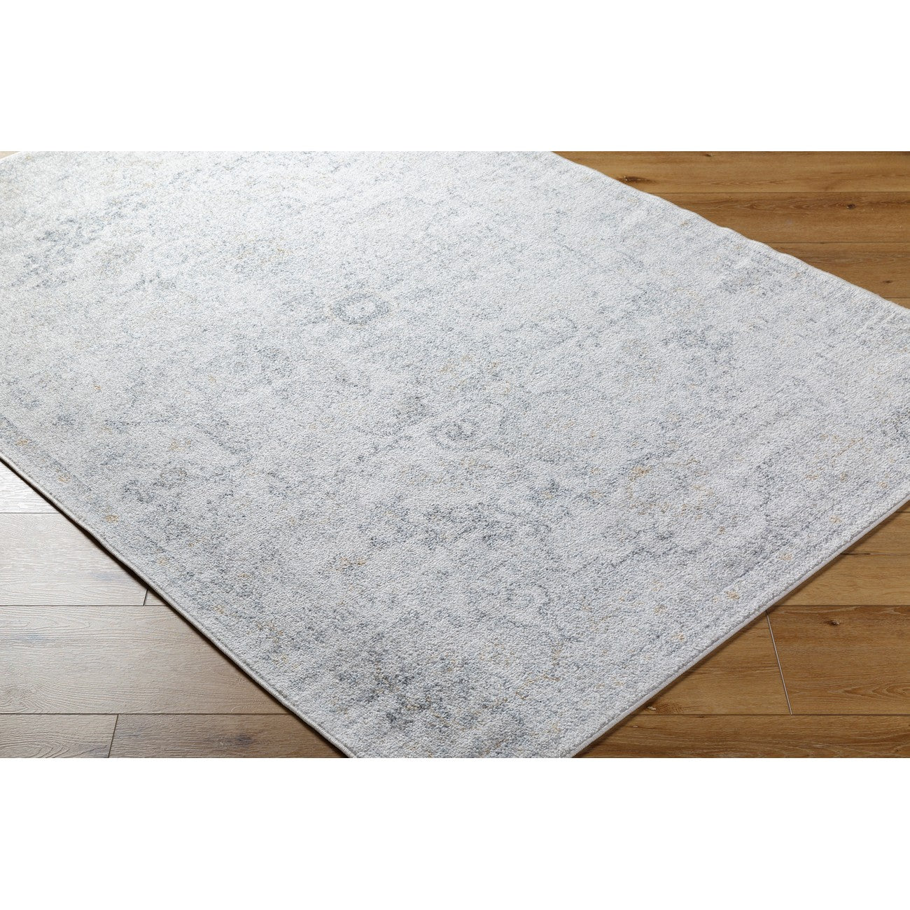 LOU Vintage Oriental Boho Medium Grey Area Rug Corner