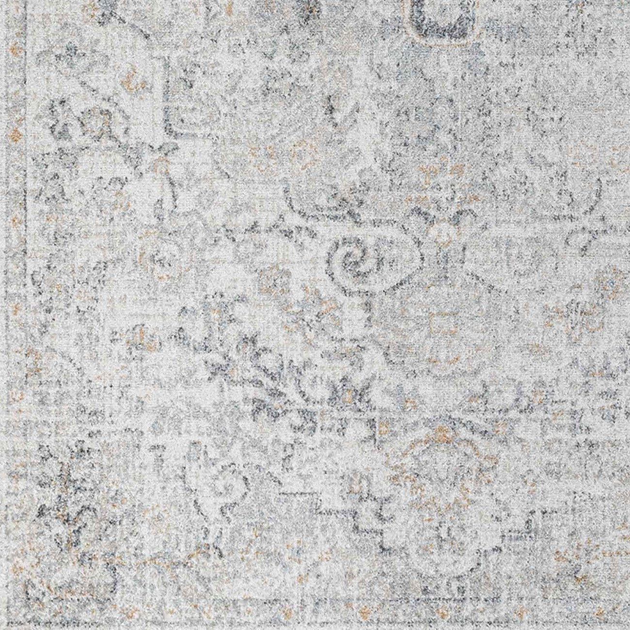 LOU Vintage Oriental Boho Medium Grey Area Rug Swatch