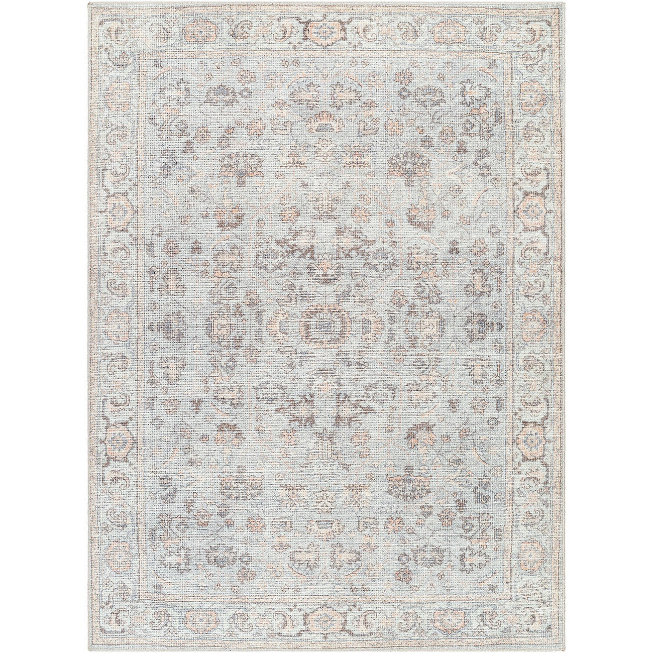 LOUISA Our PNW Home x Livabliss Vintage Oriental Boho Grey/Tan Area Rug Flat