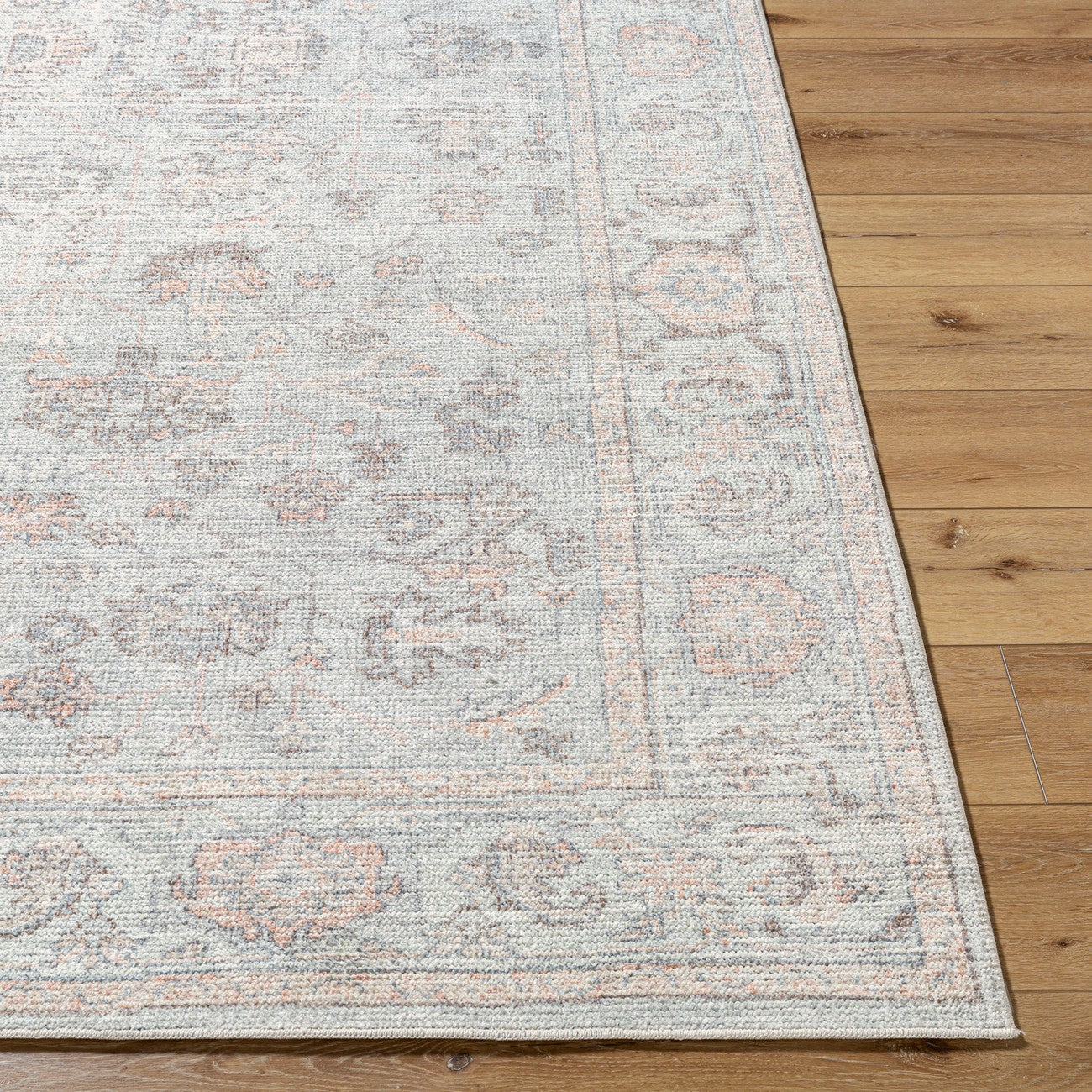 LOUISA Our PNW Home x Livabliss Vintage Oriental Boho Grey/Tan Area Rug Front