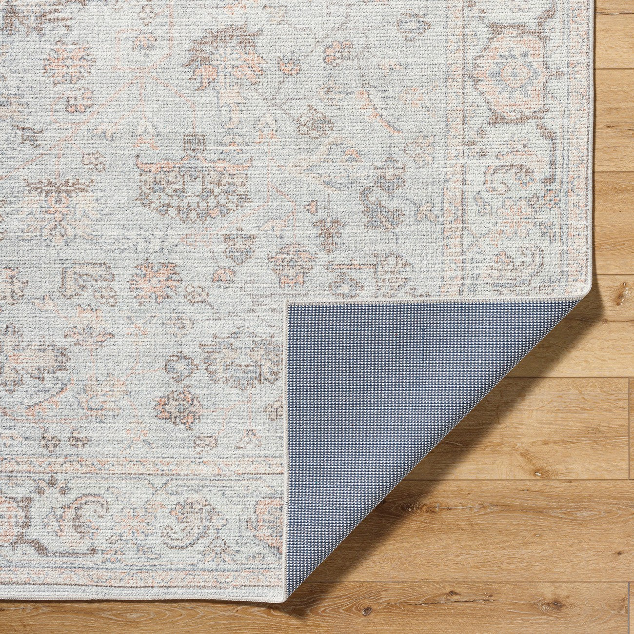 LOUISA Our PNW Home x Livabliss Vintage Oriental Boho Grey/Tan Area Rug Fold