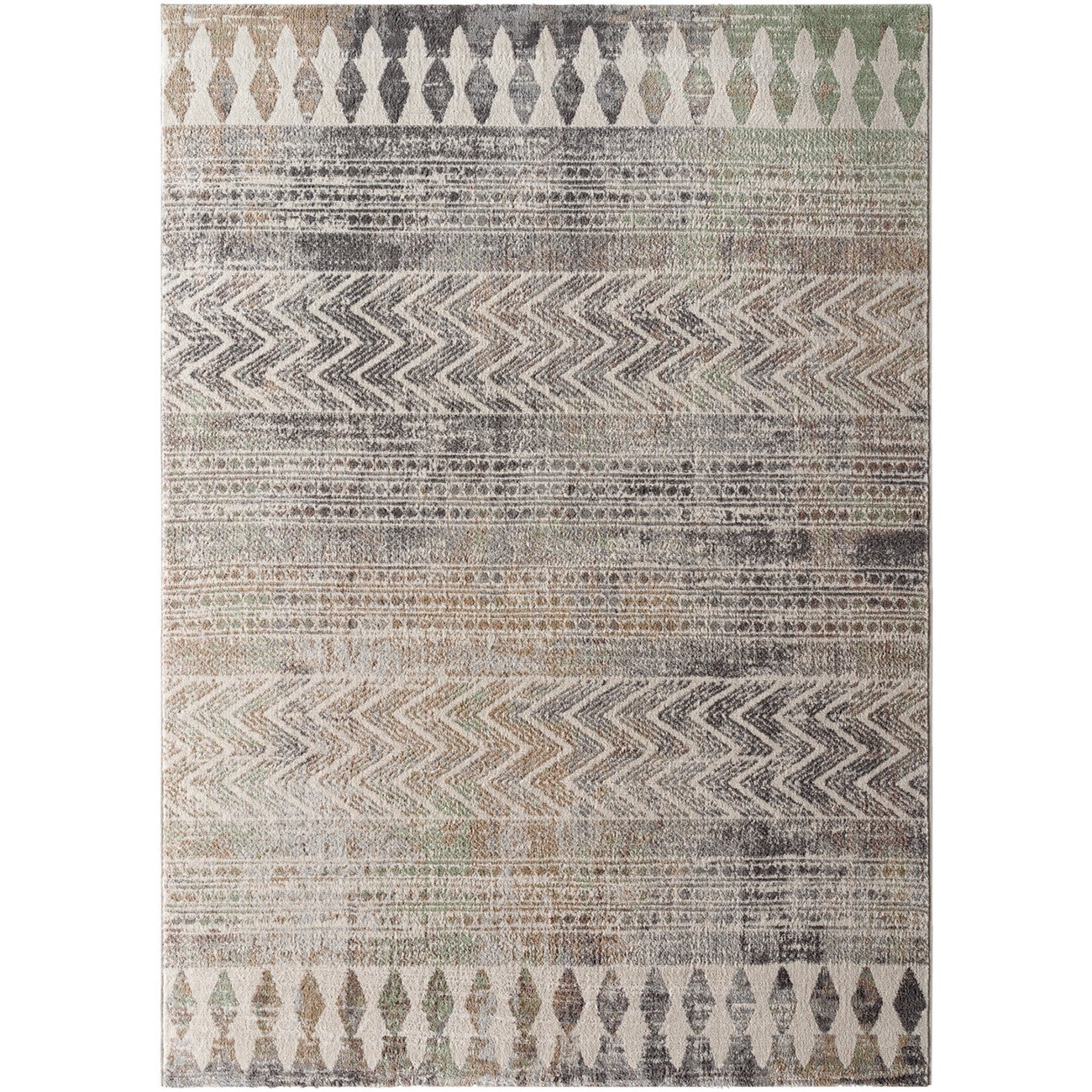 LOUNA Scandi Geometric Dark Grey Area Rug Flat