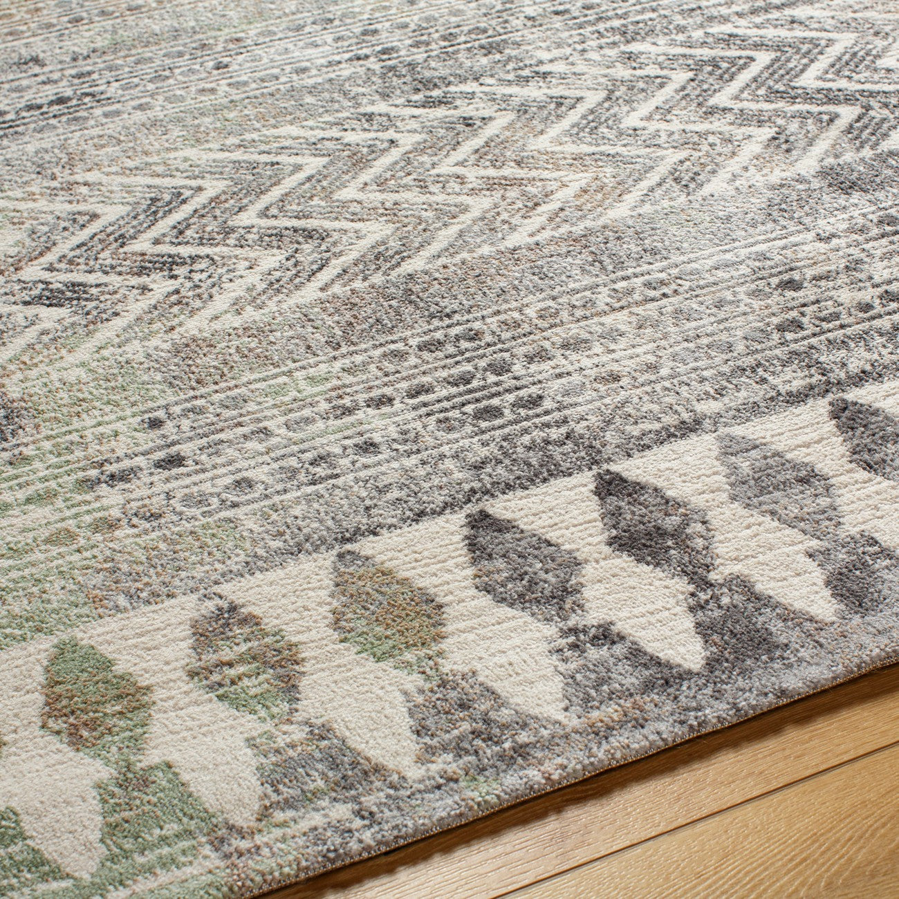 LOUNA Scandi Geometric Dark Grey Area Rug Texture