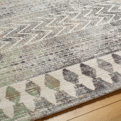 LOUNA Scandi Geometric Dark Grey Area Rug Texture