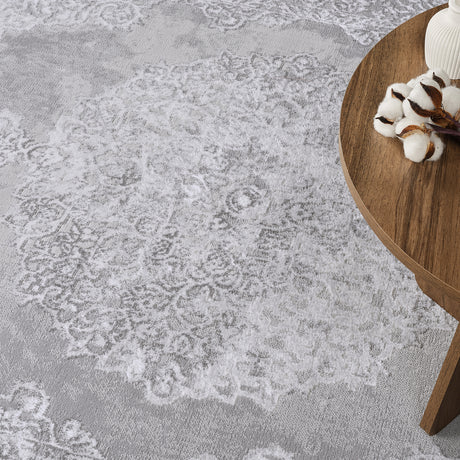 Defne Vintage Oriental Boho White/Grey Rug - Image 9