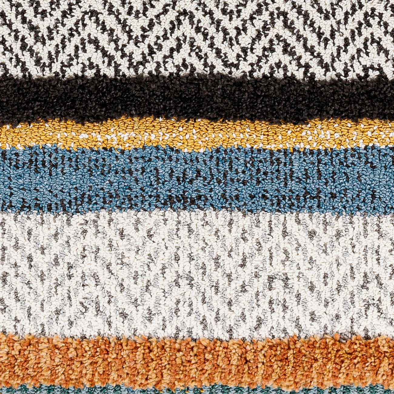 LUCIANA Shaggy Modern Boho Plush Pile Cream Area Rug Swatch