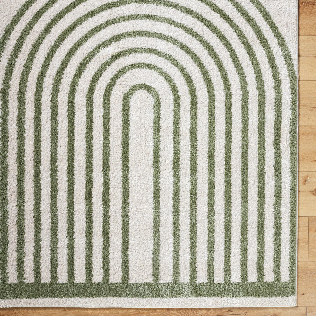 LUCILE Machine Washable Modern Shaggy Grass Green Area Rug Overhead