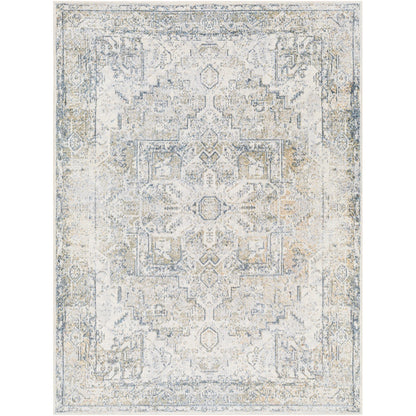 VIVIAN RIDGE Machine Washable Traditional Boho Taupe Area Rug Flat