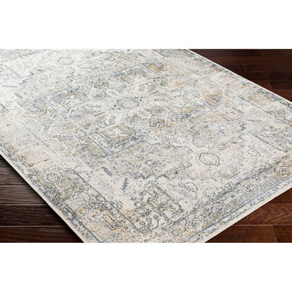 VIVIAN RIDGE Machine Washable Traditional Boho Taupe Area Rug Corner