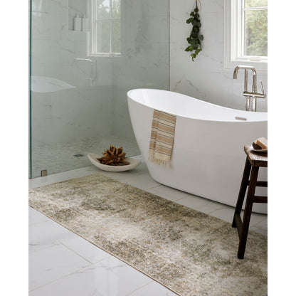 BOKA Machine Washable Traditional Boho Camel Area Rug Roomscene