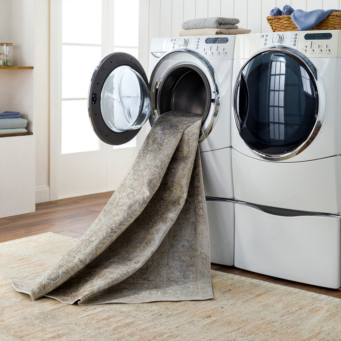 BOKA Machine Washable Traditional Boho Camel Area Rug Styleshot