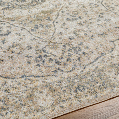 CELINE Machine Washable Traditional Boho Camel Area Rug Texture