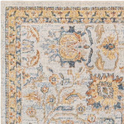 ESTHER Machine Washable Traditional Boho Grey/Oatmeal Area Rug Zoom