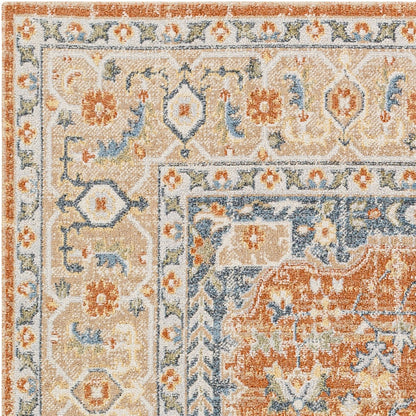 BOKA Machine Washable Traditional Boho Burnt Orange Area Rug Zoom