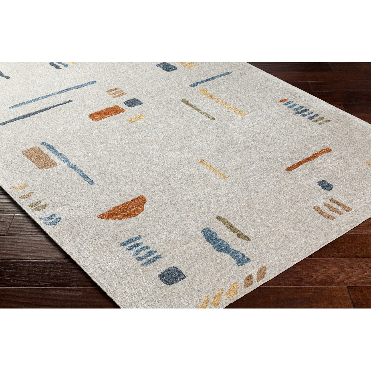 AMELIA Machine Washable Modern Beige Area Rug Corner