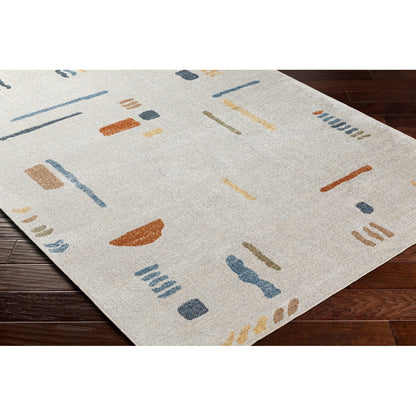 AMELIA Machine Washable Modern Beige Area Rug Corner