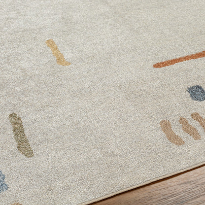 AMELIA Machine Washable Modern Beige Area Rug Texture