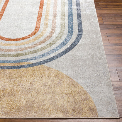 BARBARA Machine Washable Modern Beige Area Rug Front
