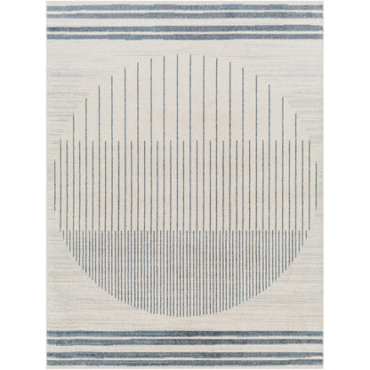 ENSO FALLS Machine Washable Geometric Beige Area Rug Flat