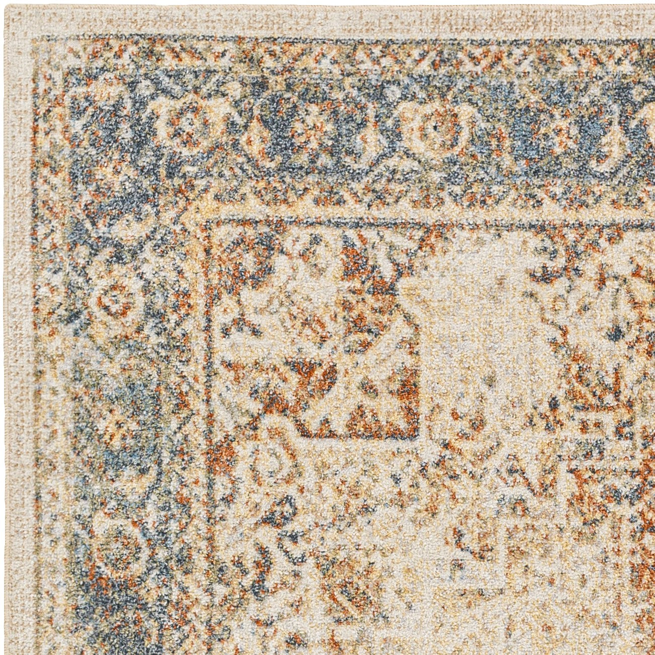 ALORA Machine Washable Traditional Boho Burnt Orange Area Rug Zoom