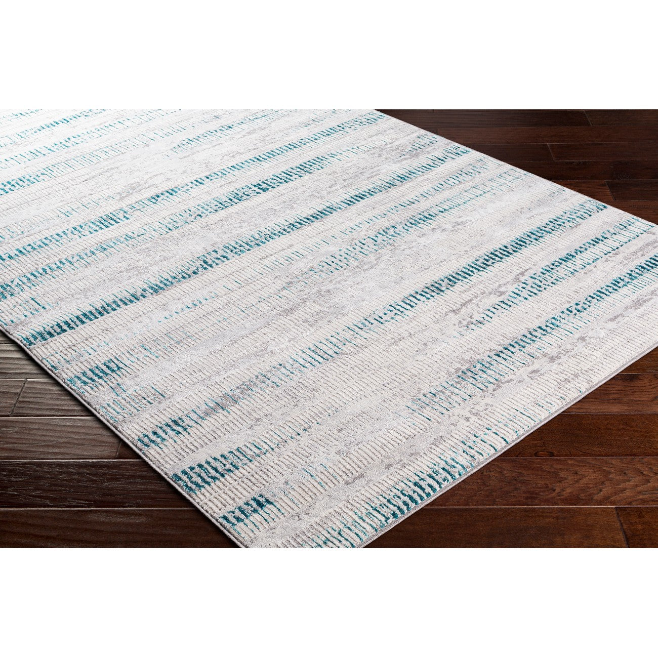 MAEVA Scandi Modern Teal Area Rug Corner