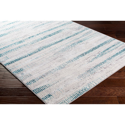 MAEVA Scandi Modern Teal Area Rug Corner