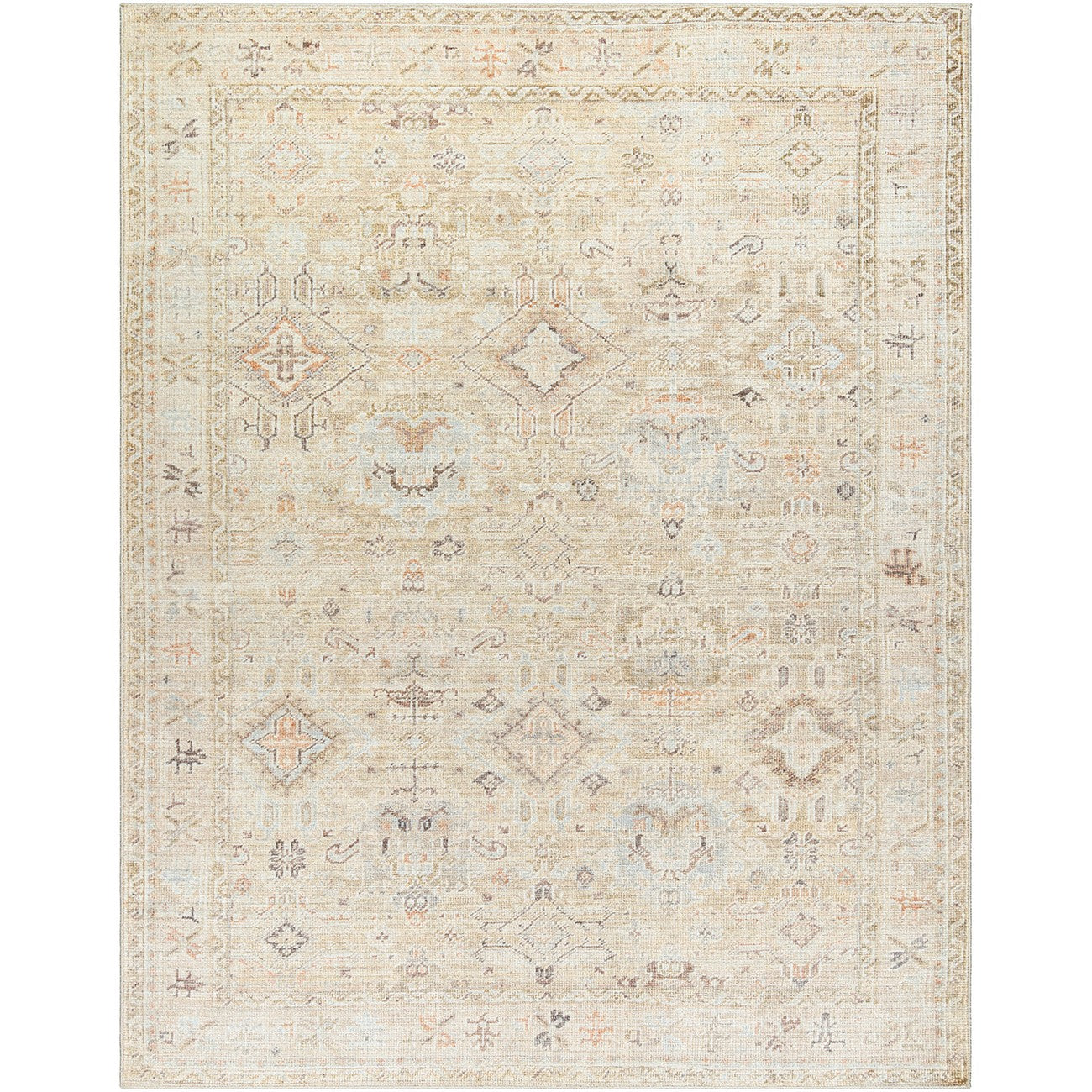 MAHI Becki Owens x Livabliss Vintage Traditional Oriental Boho Medium Brown Area Rug Flat
