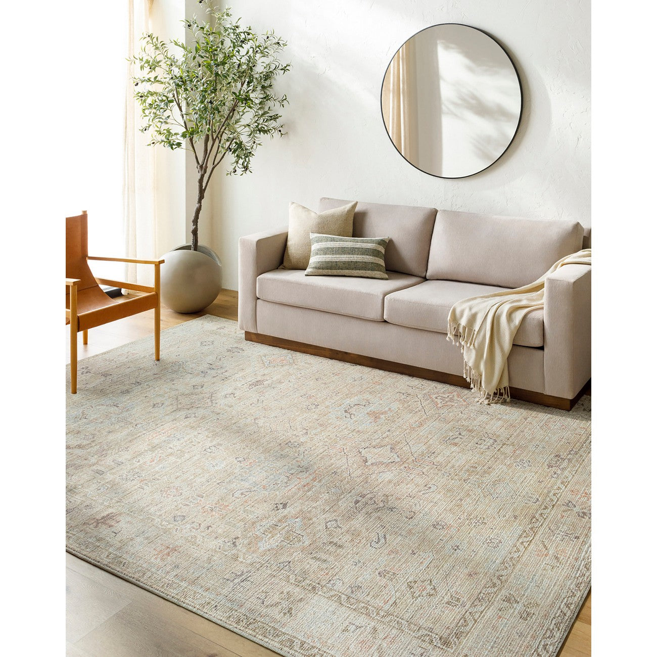 MAHI Becki Owens x Livabliss Vintage Traditional Oriental Boho Medium Brown Area Rug Roomscene