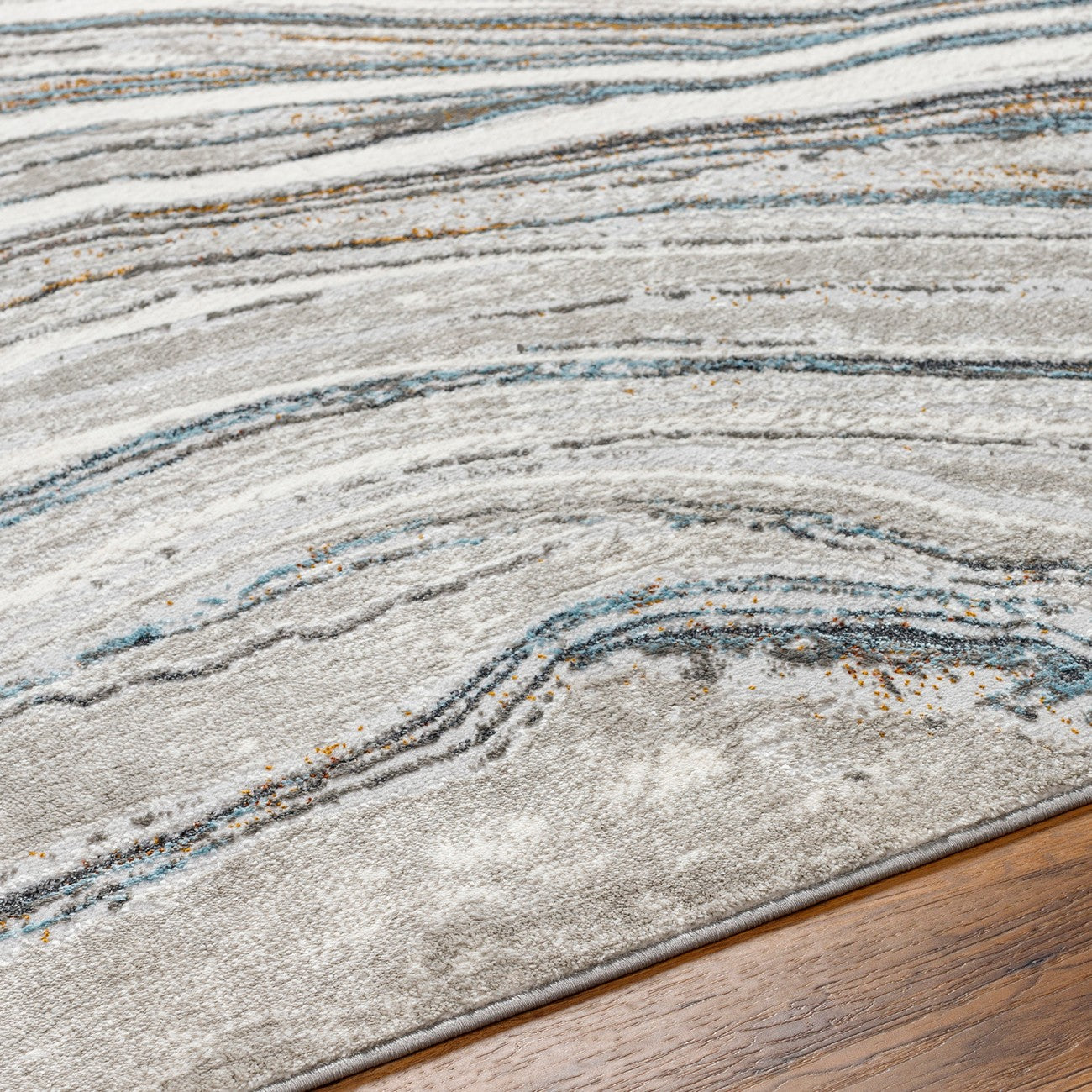 MAKAYLA Abstract Modern Marble Sky Blue/Beige Area Rug Texture