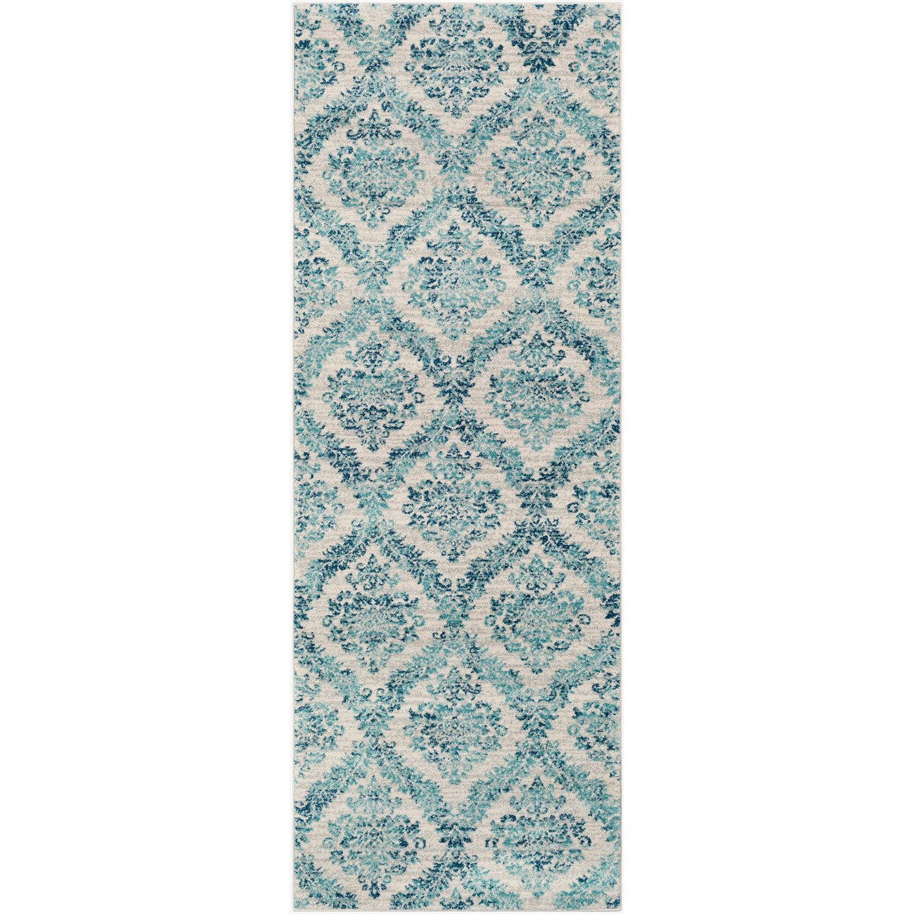 MALTI Vintage Traditional Oriental Boho Teal Area Rug Flat