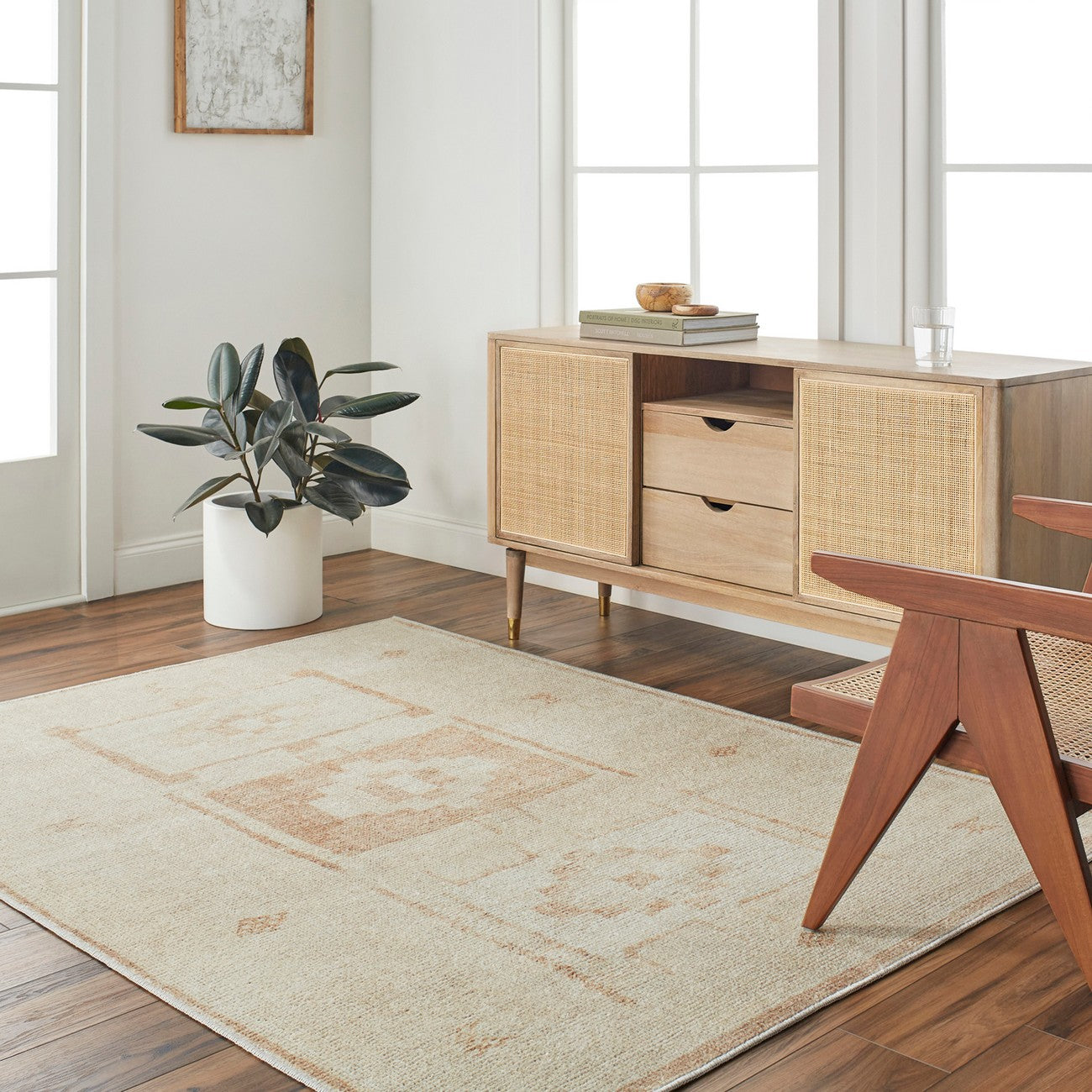 MAMTA Becki Owens x Livabliss Global Berber Apricot Area Rug Roomscene