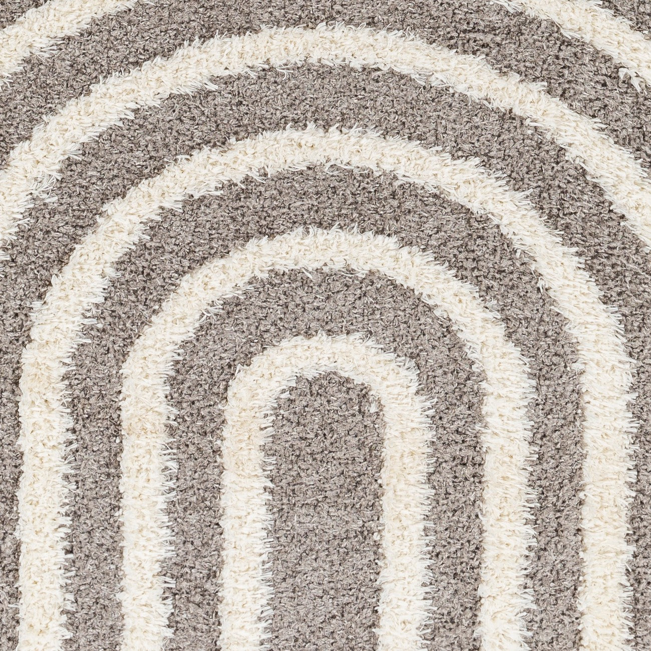 MARAVA Shaggy Modern Plush Pile Charcoal Area Rug Swatch