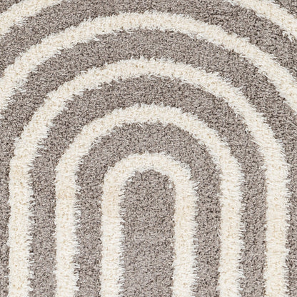 MARAVA Shaggy Modern Plush Pile Charcoal Area Rug Swatch