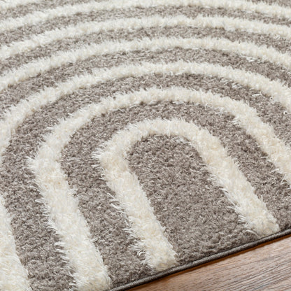 MARAVA Shaggy Modern Plush Pile Charcoal Area Rug Texture
