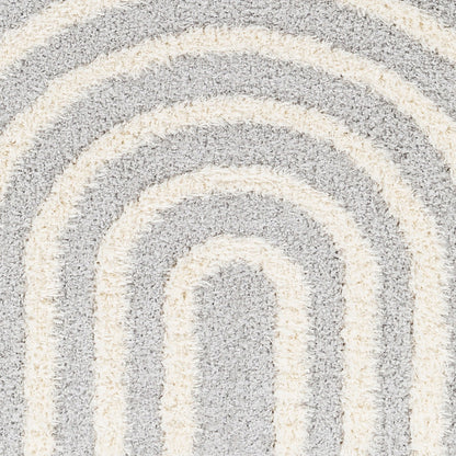MARAVA Shaggy Modern Plush Pile Grey Area Rug Swatch