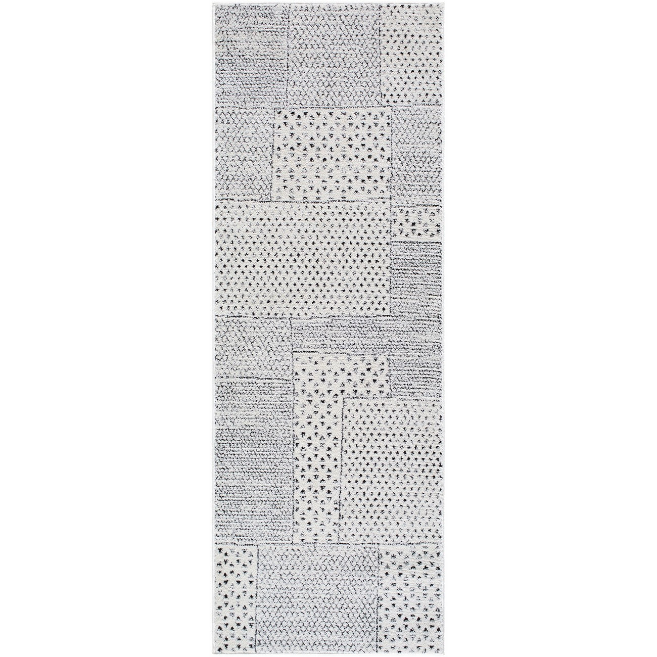 MARJOLAINE Galey Alix x Livabliss Modern Scandi High Pile Ivory/Black Area Rug Flat