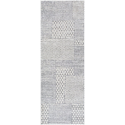 MARJOLAINE Galey Alix x Livabliss Modern Scandi High Pile Ivory/Black Area Rug Flat