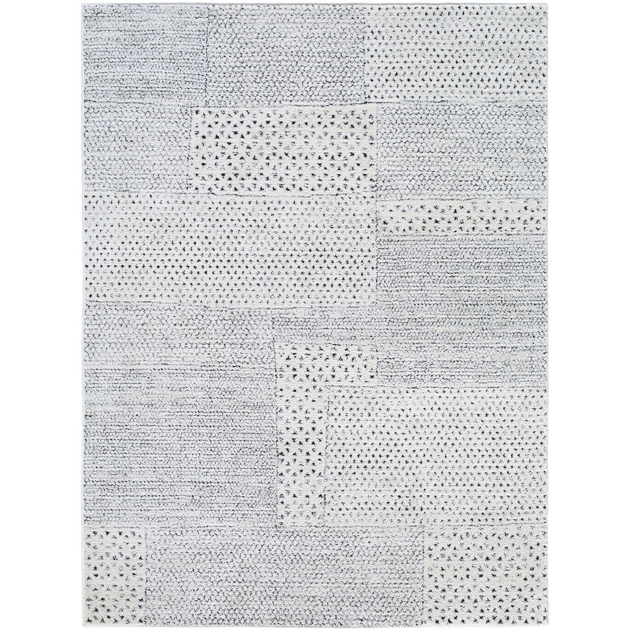 MARJOLAINE Galey Alix x Livabliss Modern Scandi High Pile Ivory/Black Area Rug Flat