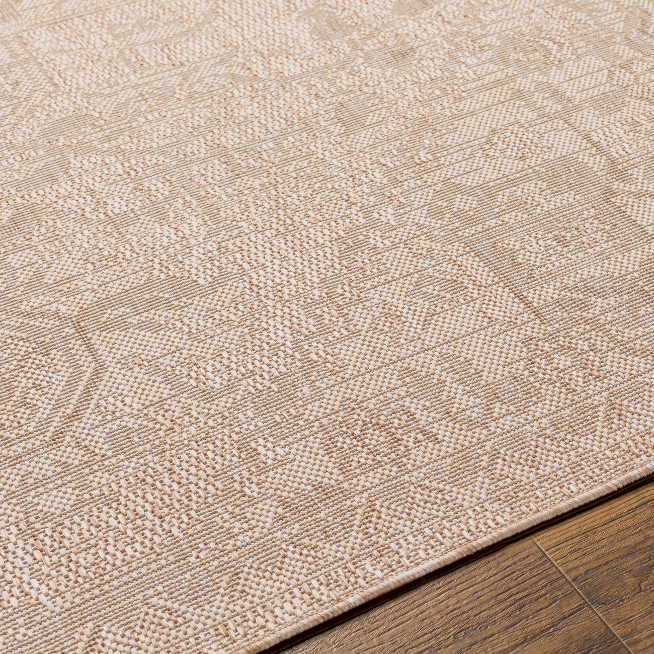 MAYA Outdoor Oriental Jute-Look Brown Area Rug Texture