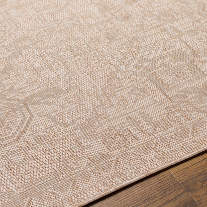 MAYA Outdoor Oriental Jute-Look Brown Area Rug Texture