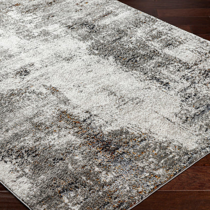 MAYLENE Abstract Modern Marble Charcoal Area Rug Corner