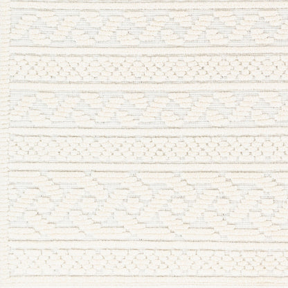 MEGHA FALLS Machine Washable Global Cream Area Rug Swatch