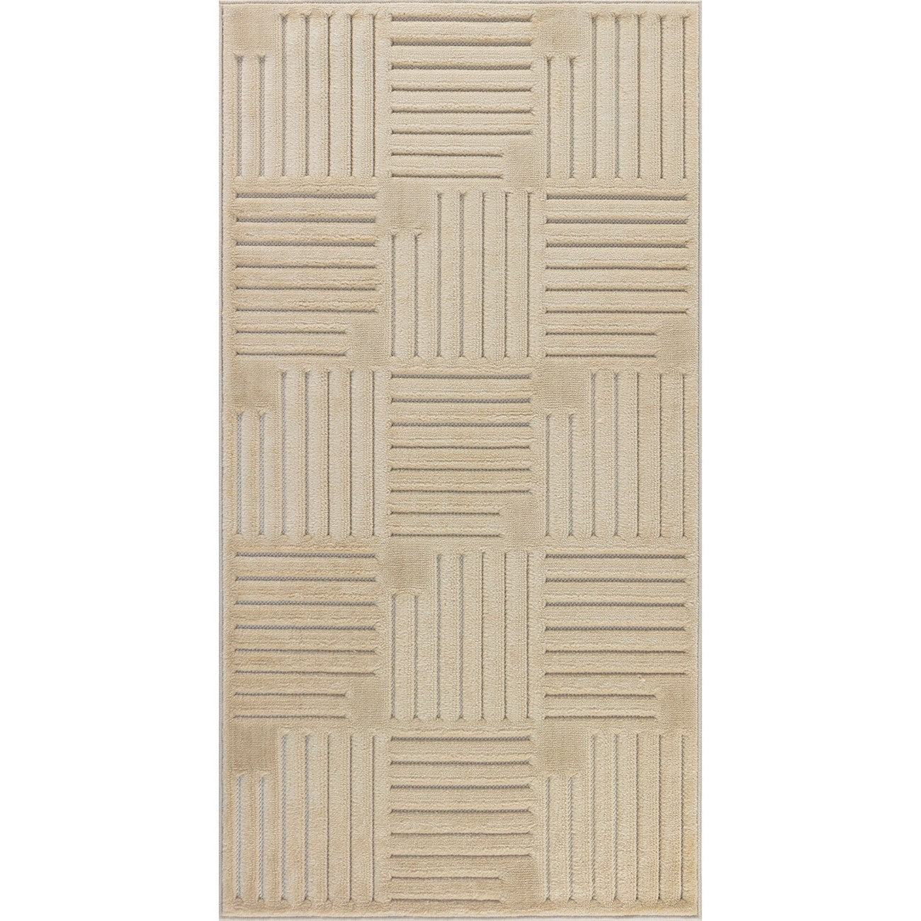 MIDORI Indoor & Outdoor Scandi Modern Beige Area Rug Flat