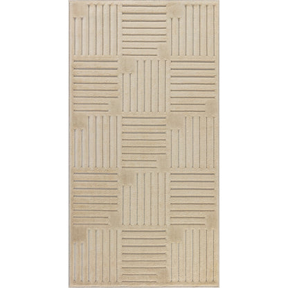 MIDORI Indoor & Outdoor Scandi Modern Beige Area Rug Flat