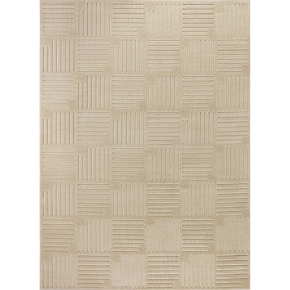 MIDORI Indoor & Outdoor Scandi Modern Beige Area Rug Flat