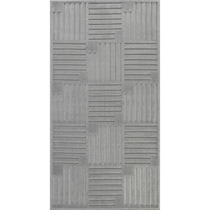 MIDORI Indoor & Outdoor Scandi Modern Grey Area Rug Flat